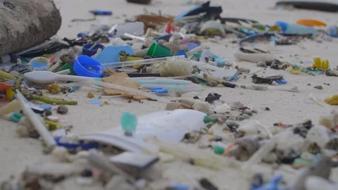 The worlds most polluted beach, Plastic marine debris. Stockbeeldmateriaal 111684923