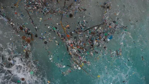 The worlds most polluted beach, Plastic marine debris. Stock Footage