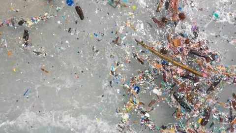 The worlds most polluted beach, Plastic marine debris. Stock Footage 119752184