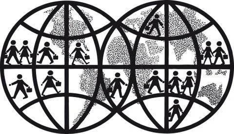 World's population, Retro Vector Illustration Stock Illustration