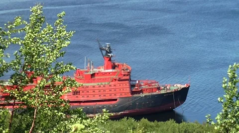The world's second nuclear-powered icebreaker "Arktika". Stock Footage 68447353