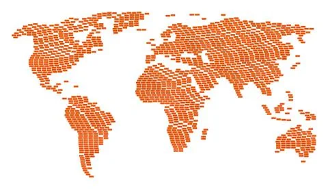 Worldwide Atlas Pattern of Building Brick Icons Illustrazione stock