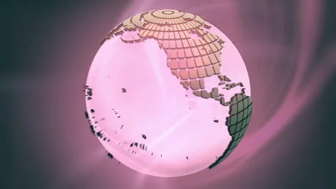 Worldwide Broadcasting 4K UHD Globe Video Background for News Media Present.. Stock Footage 344662071