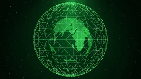 Worldwide Business Navigation Animation with Node and Line Connection Global 動画素材 347051468