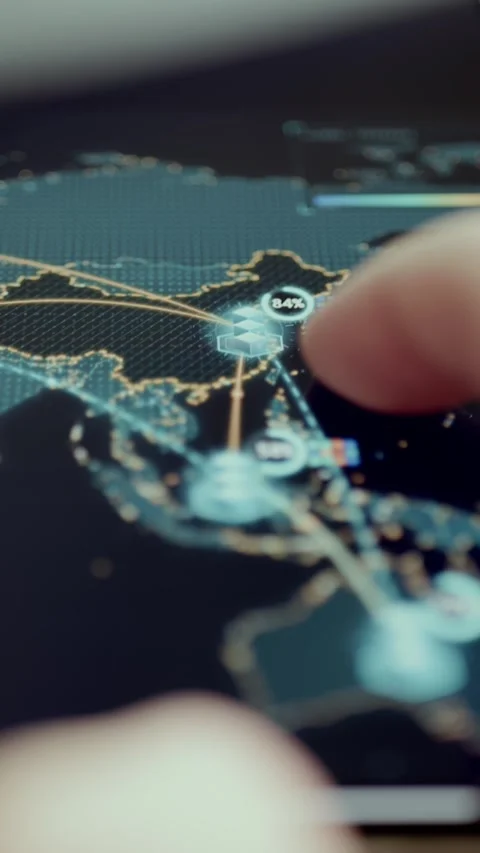 Worldwide Cloud Connections Across Digital Map 库存影片 341871956