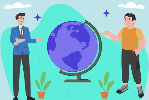 Worldwide Concept Illustration Vector Style Illustration Stock Illustration