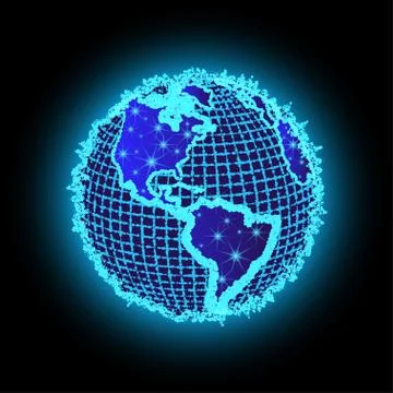 Worldwide connection abstract vector globe.Futuristic globalization interface Stock Illustration