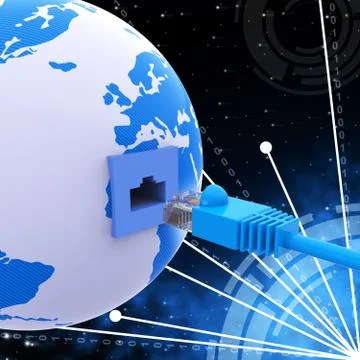 Worldwide Connection Means Network Server And Computer Stockillustratie