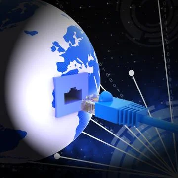 Worldwide Connection Means Network Server And Computer イラスト素材