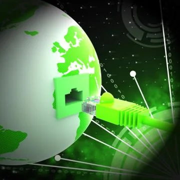 Worldwide Connection Means Network Server And Computer イラスト素材