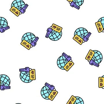 Worldwide crowdsoursing vector seamless pattern flat Illustrazione stock