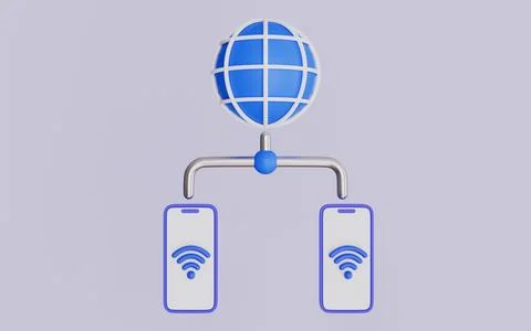 Worldwide digital communication infrastructure and Global internet Illustrazione stock