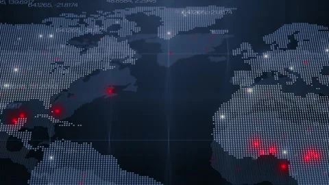 Worldwide Digital Mapping System Network Trends Bigdata Cyber Visualization Stock Footage 311363755