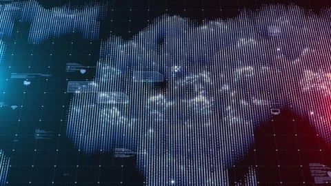 Worldwide Digital Mapping System Network Trends Bigdata Cyber Visualization  스톡 동영상 311364339
