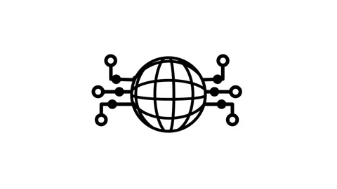 Worldwide Digital Network Symbol Stock Footage 336064174