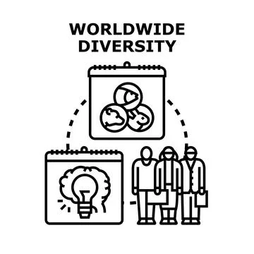 Worldwide diversity promoting global collaboration and creativity イラスト素材