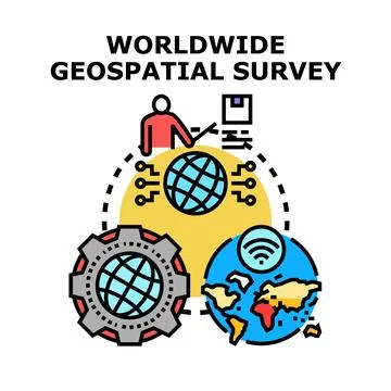 Worldwide geospatial survey vector illustration concept Stock Illustration