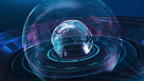 Worldwide Global business technology, digital connectivity, innovation, internat Stock Footage 341899521