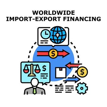Worldwide import export financing global business operations Stock Illustration