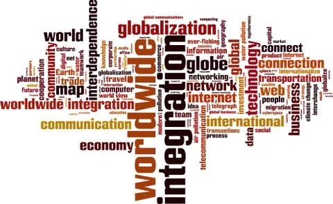 Worldwide integration word cloud Stock Illustration