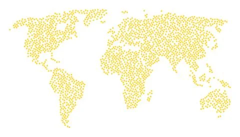 Worldwide Map Collage of Sparcle Star Items Stock Illustration