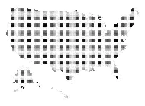 Worldwide map with dots in flat style. Dotted world map vector illustration.. Stock Illustration