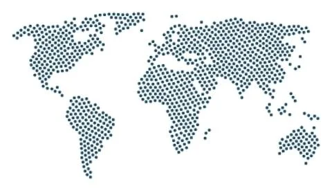 Worldwide Map Mosaic of Asic Processor Icons Stock Illustration
