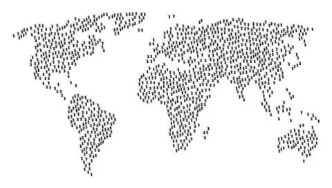 Worldwide Map Pattern of Death Scytheman Icons Illustrazione stock