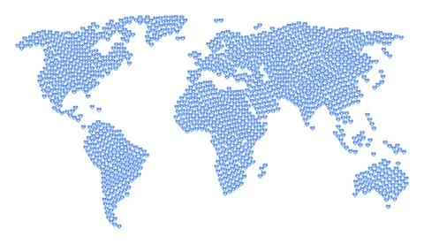 Worldwide Map Pattern of Diamond Items Stock Illustration