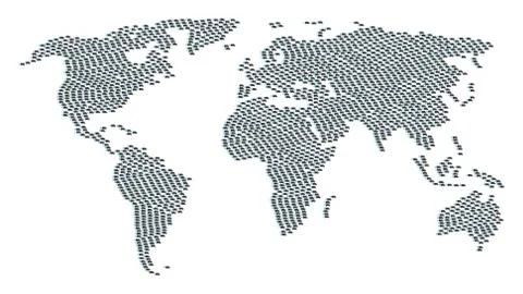 Worldwide Map Pattern of Fast Delivery Car Icons Illustrazione stock