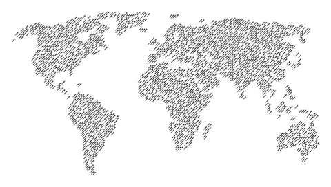 Worldwide Map Pattern of Screw Items Ilustración de archivo