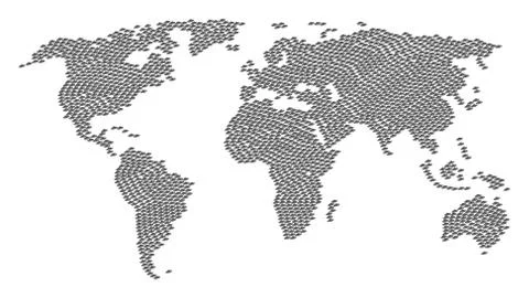 Worldwide Map Pattern of UFO Items Stockillustratie