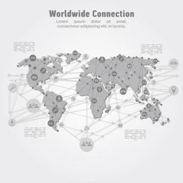 Worldwide network connection. Stock Illustration