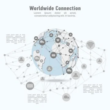 Worldwide network connection. Stock Illustration