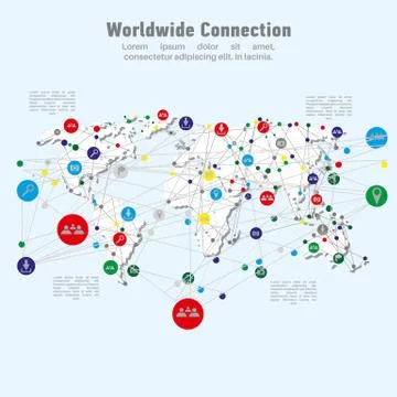 Worldwide network connection. Stock Illustration