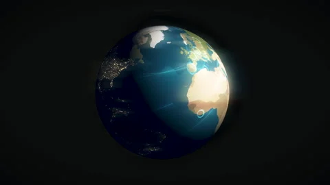 Worldwide network connects all countries on rotating globe in space Stock Footage 244765538
