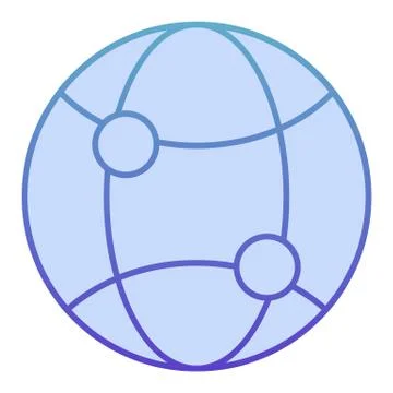 Worldwide network flat icon. Global internet blue icons in trendy flat style Stock Illustration