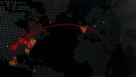 Worldwide network from laptop screenshot Stock Footage 209916718