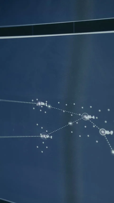 Worldwide network map showing distributed data nodes Vídeo Stock 334446486