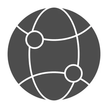 Worldwide network solid icon. Global internet vector illustration isolated on Illustrazione stock