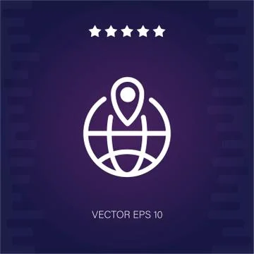 Worldwide pin vector icon Stock Illustration