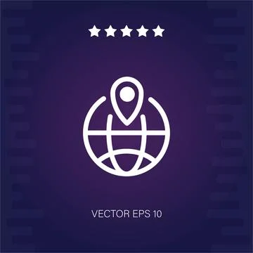 Worldwide pin vector icon Illustrazione stock