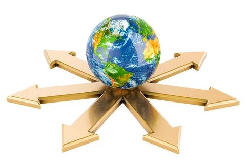 Worldwide service, concept. 3D rendering Illustrazione stock