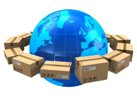 Worldwide shipping concept Illustrazione stock