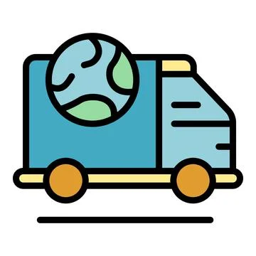 Worldwide shipping icon vector flat Stock Illustration