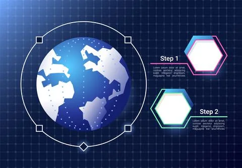 Worldwide virtual network infographic chart design element set Illustrazione stock