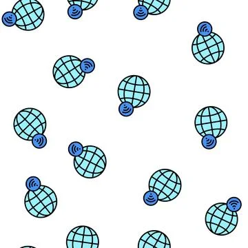 Worldwide wifi connection vector seamless pattern 스톡 일러스트