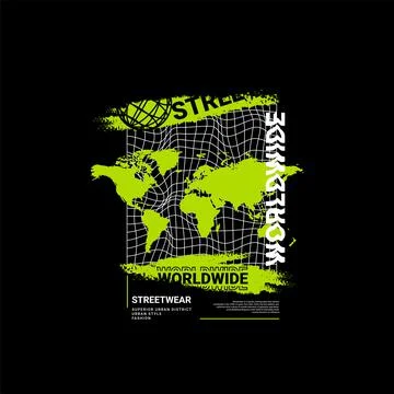 Worldwide writing design, suitable for screen printing t-shirts, clothes, jac Stock-Illustration
