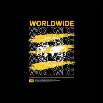 Worldwide writing design, suitable for screen printing t-shirts, clothes, jac Stock-Illustration