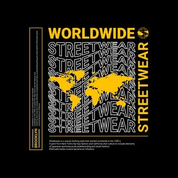 Worldwide writing design, suitable for screen printing t-shirts, clothes, jac Stock Illustration